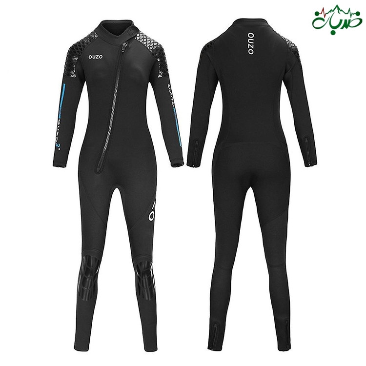 لباس غواصی ۳ میل زیپ از جلو برند OUZO زنانه تمام تنه