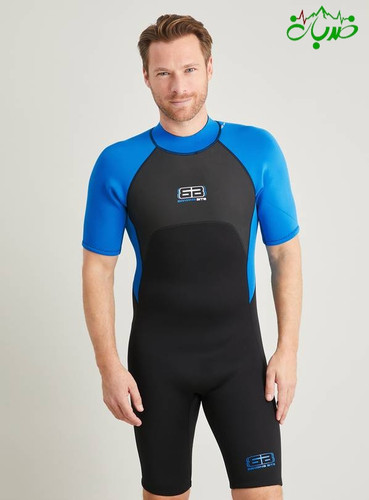 (وتسوت) لباس غواصی و ورزش های آبی ۳ میل Banana Bite مردانه آبی و مشکی نیم تنه