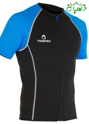 راشگارد آستین کوتاه جلوزیپ مردانه ۱/۵ میل برند TRIBORD